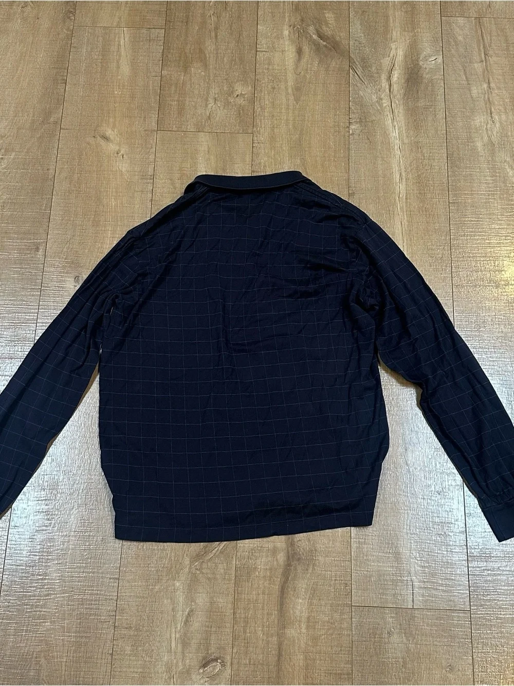 Ralph Lauren Men's Navy Checked Long-Sleeve Polo Shirt